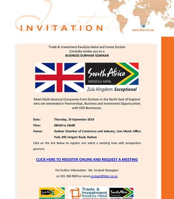 Invitation to the Durham UK Business Seminar
